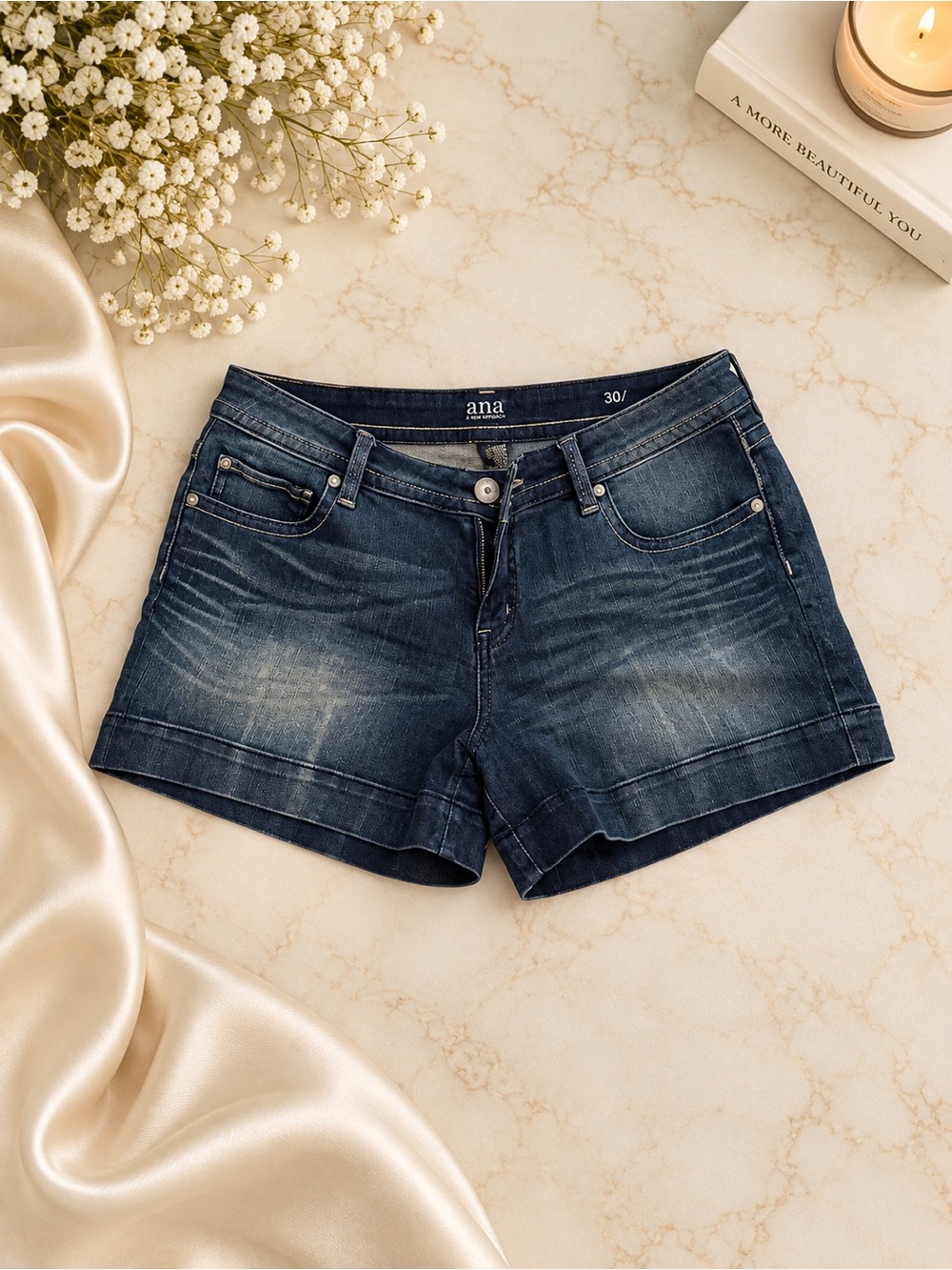 a.n.a Dark Wash Denim Jean Shorts